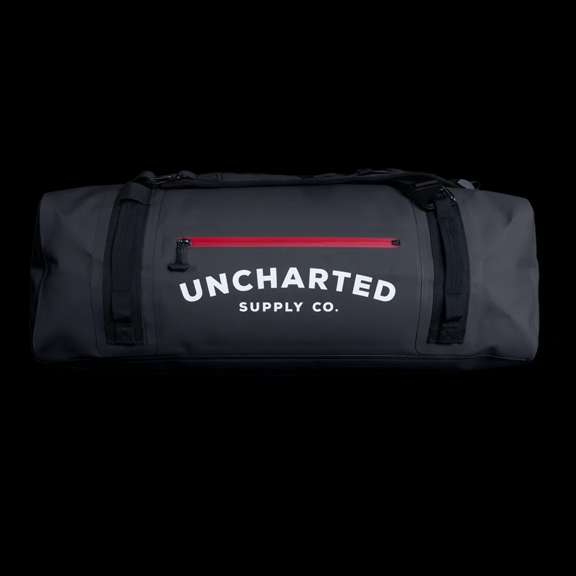 Uncharted Supply Co Vault Duffel Bag — 65 Liters, Waterproof, Air Valve, Multiple Attachment Points, Black, Model# BG-D6F-60L-BK